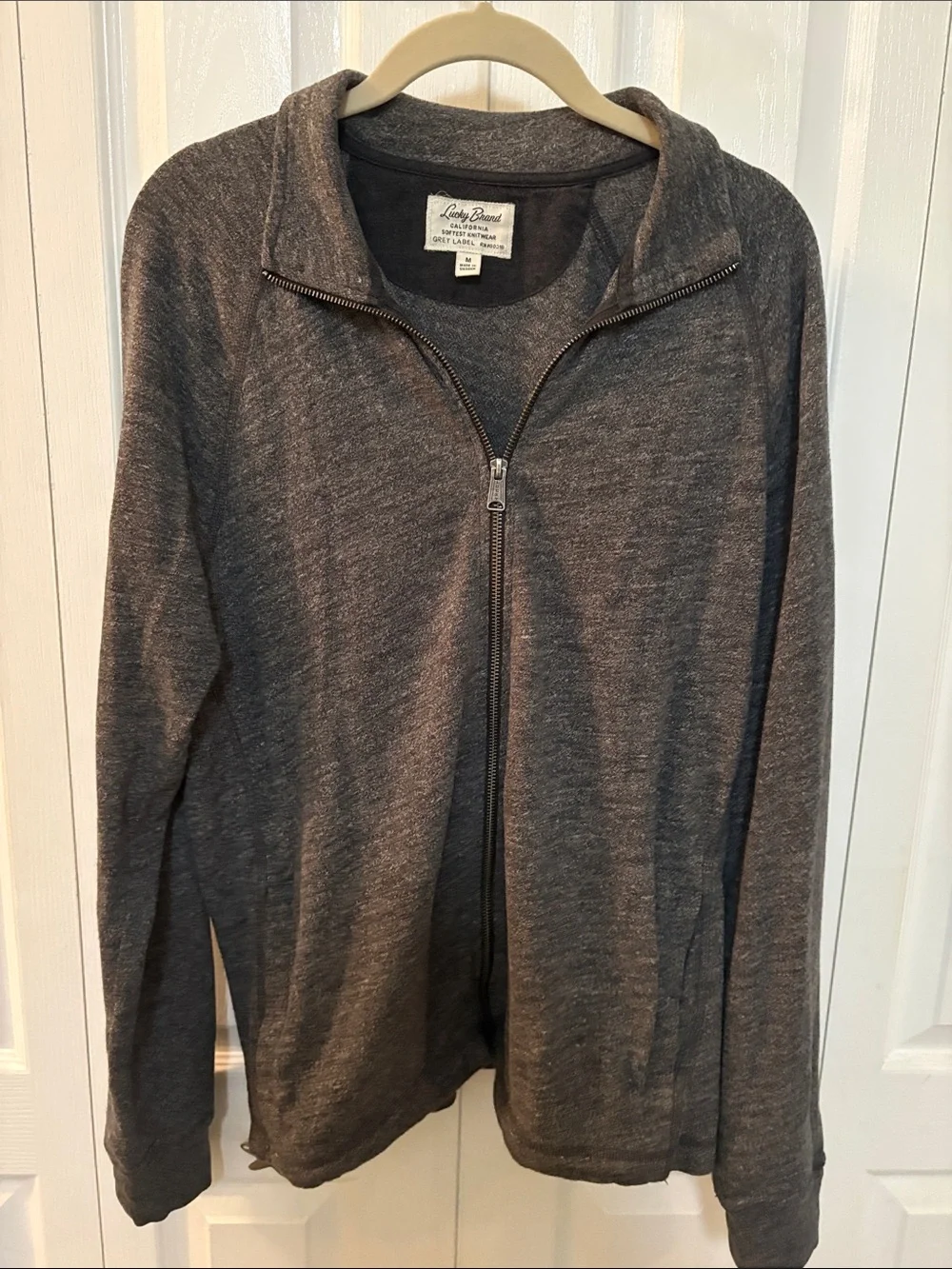 Lucky Brand Dark Heather Gray Knit Sweatshirt